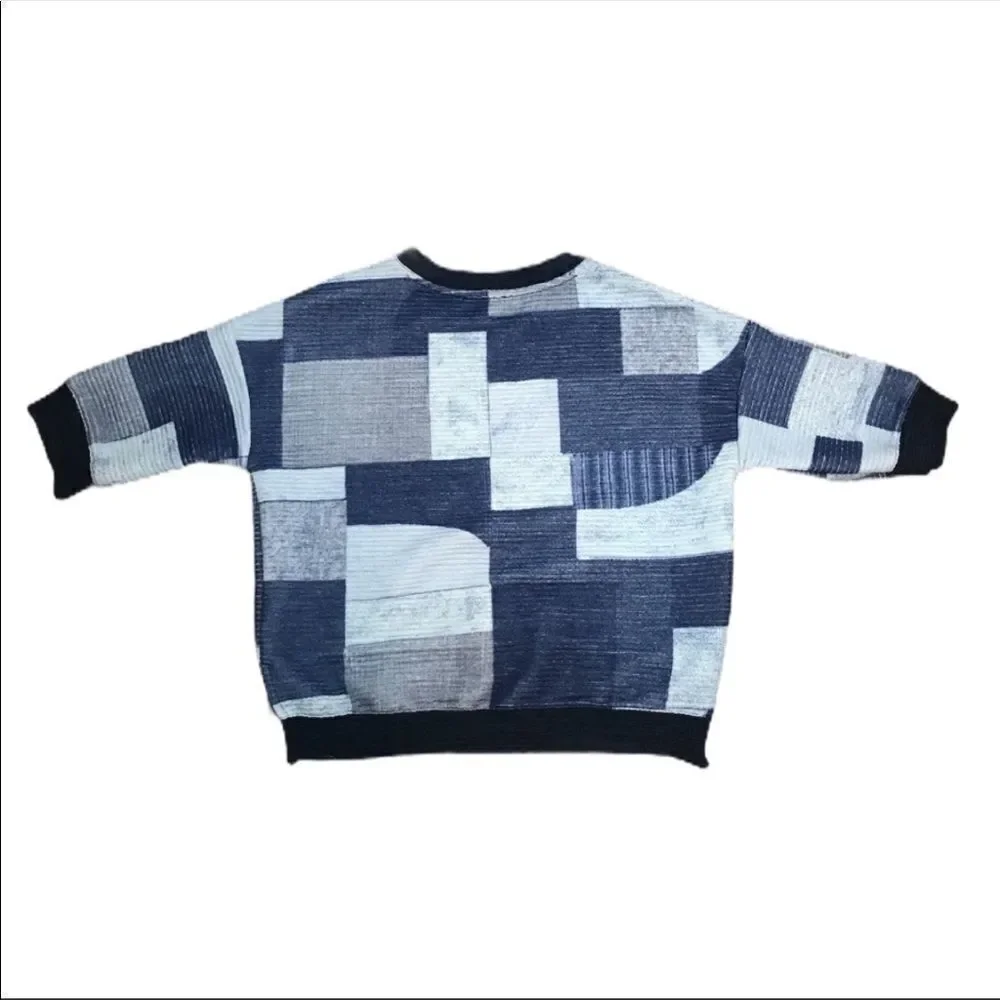 ✨ Zara Trafaluc Blue Square Ribbed Sweatshirt ✨